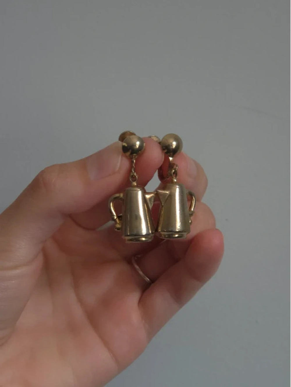 Vintage Mid Century Coffee Pot Earrings